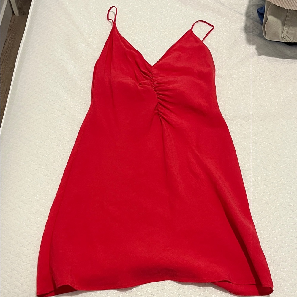 Zara Red Spaghetti Strap Dress